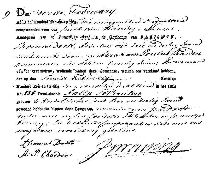 18210202 ovl akte 9 Aaltje Tolhuizen wed Jan Dorst